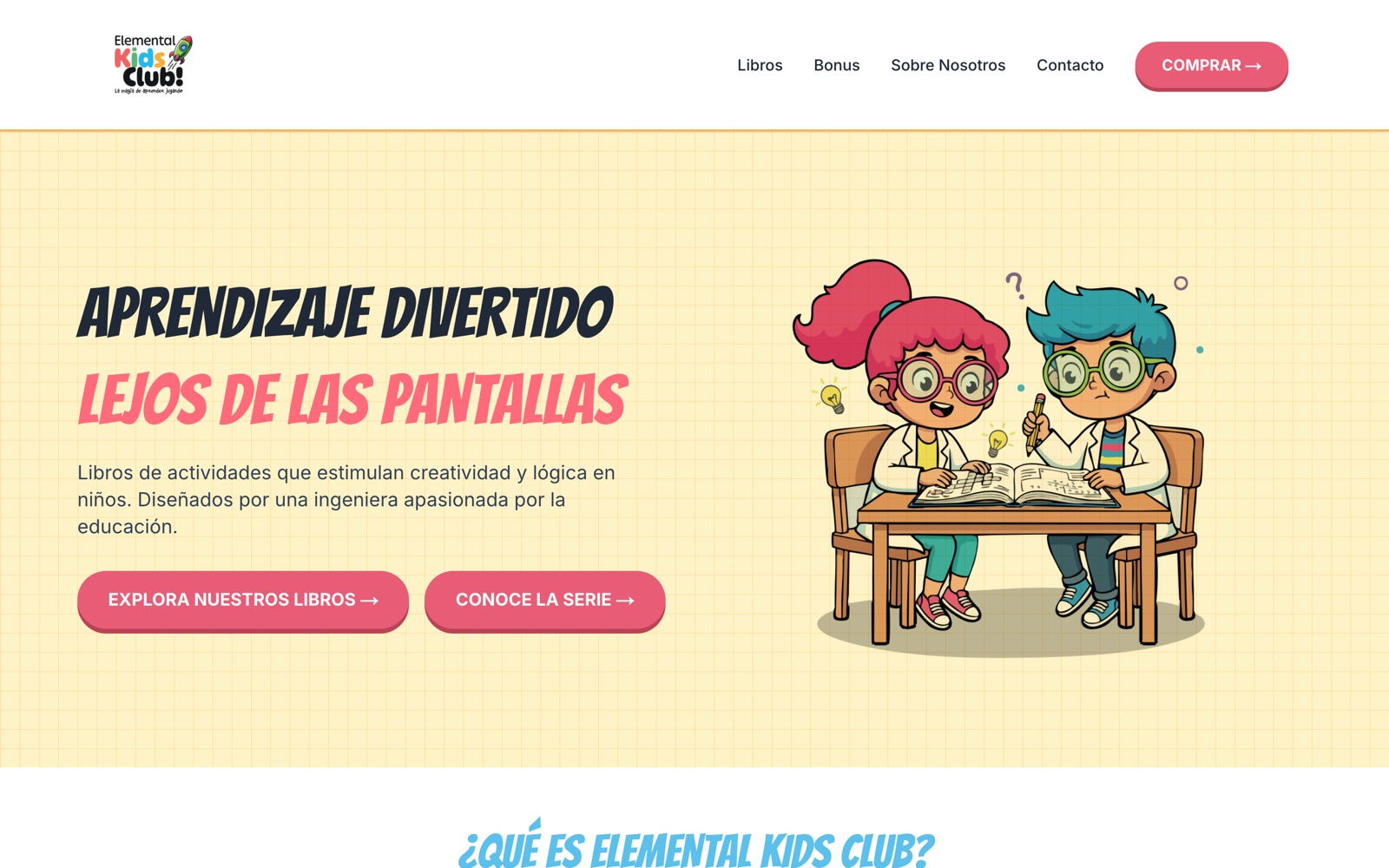 La web de Elemental Kids Club